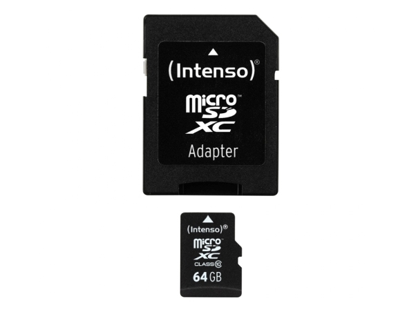 SD MicroSD Card 64GB Intenso SDXC Class10 - 3413490