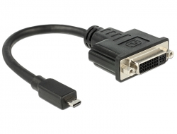 DELOCK HDMI Adapter micro D -> DVI(24+1) St/Bu schwarz