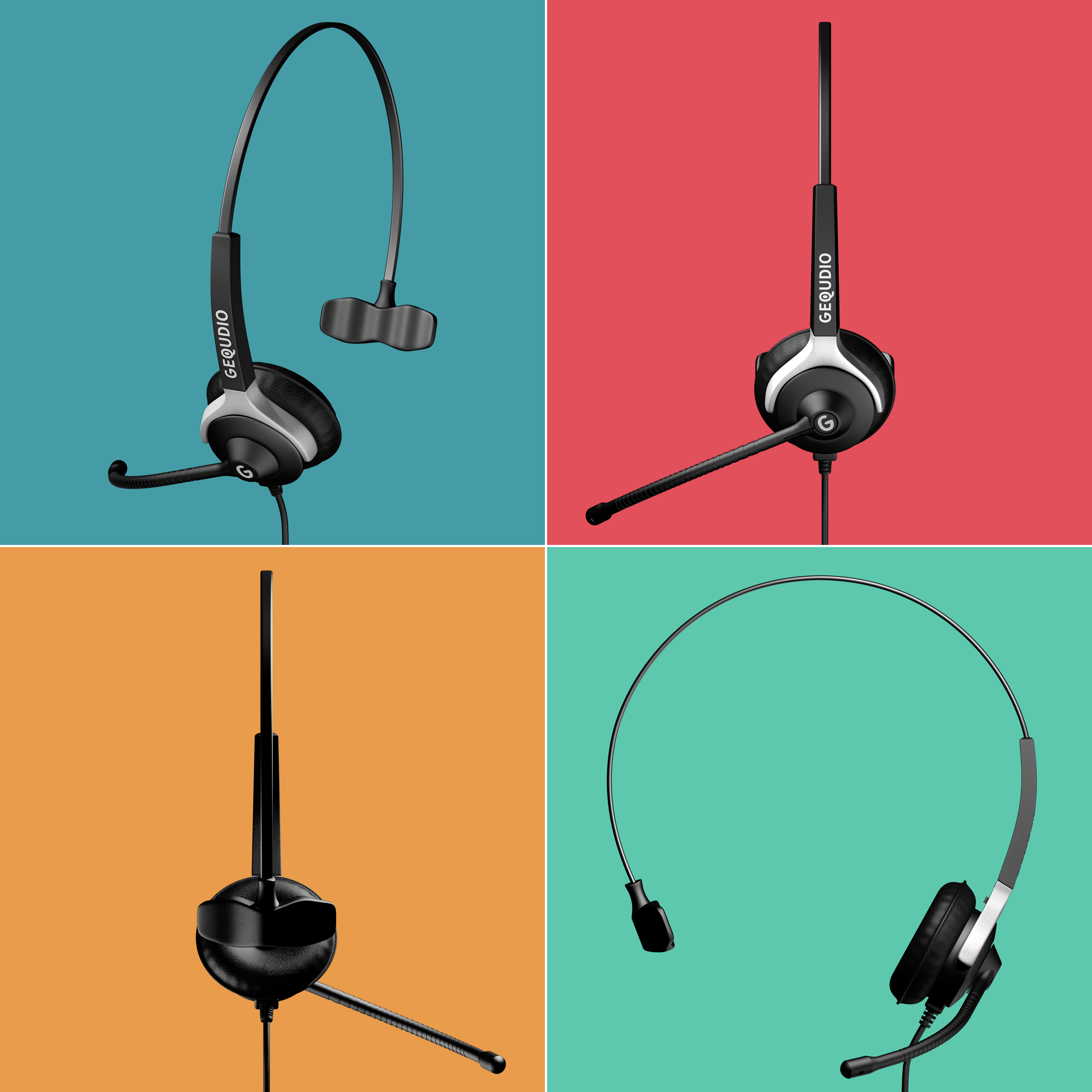GEQUDIO Headset 1-Ohr für Mitel,Aastra,Poly,Gigaset-RJ Kabel - WA9003