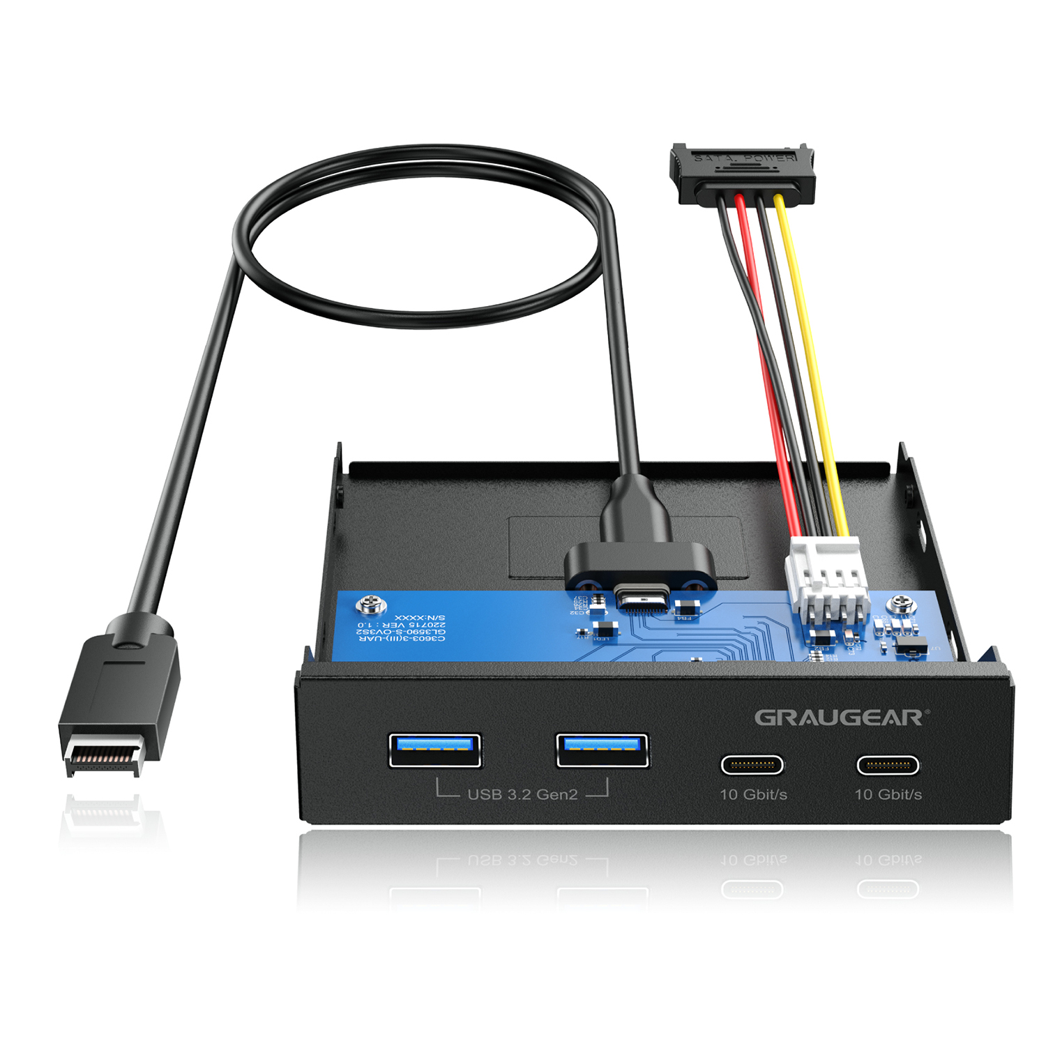 GrauGear G-MP02, HUBs, GRAUGEAR USB-HUB Multi Front USB G-MP02 (BILD1)