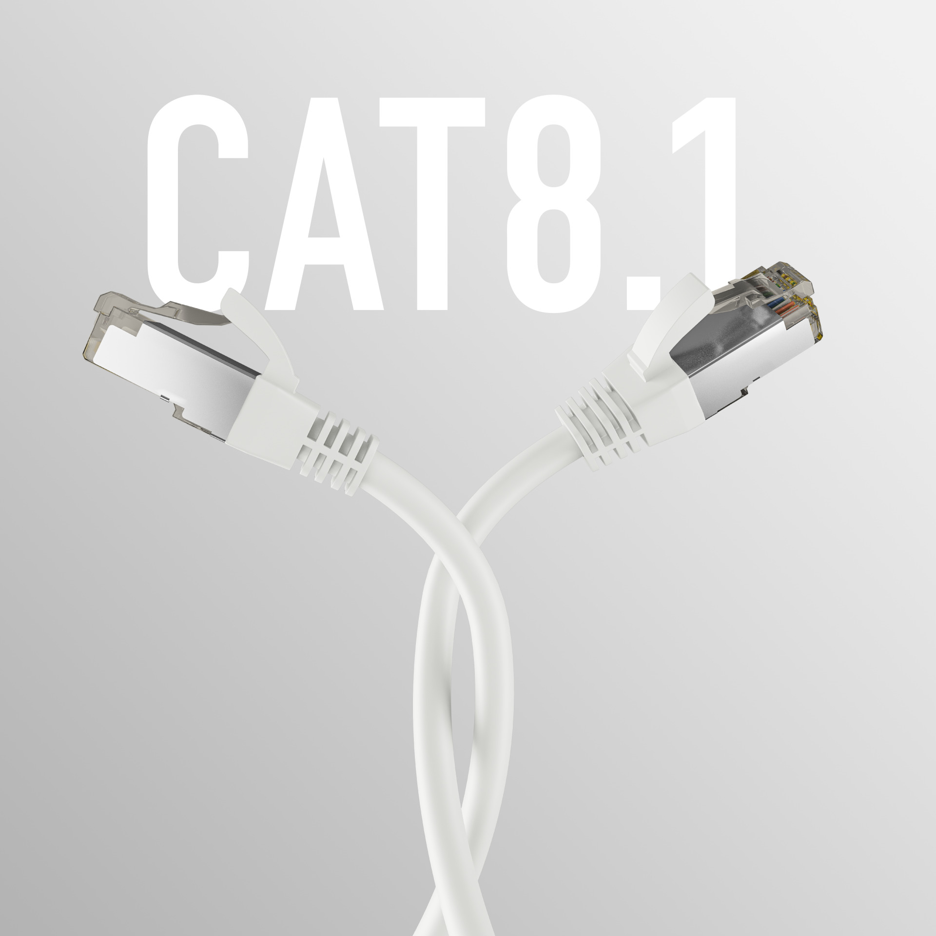 EFB EC020200311, Cat8 Rohkabel, EFB CAT8.1 WEISS 0.50m  (BILD3)